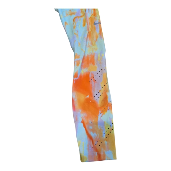 NWT Nike Vibrant Orange and Yellow Leggings with Artistic Flair - Picture 3 of 8